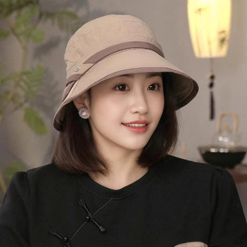 2025新款洋气渔夫帽轻薄速干遮阳帽凉帽遮脸出游太阳帽女夏秋