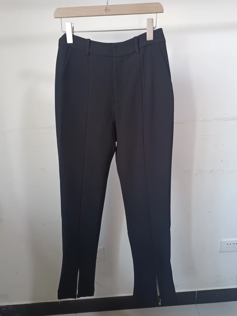 MASHAMA可持续时髦开叉烟管裤高腰显瘦休闲长裤