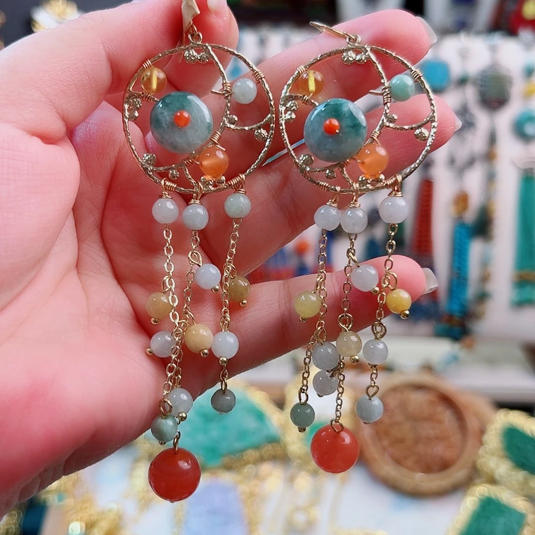 925银珐琅锦钰原创设计款耳环