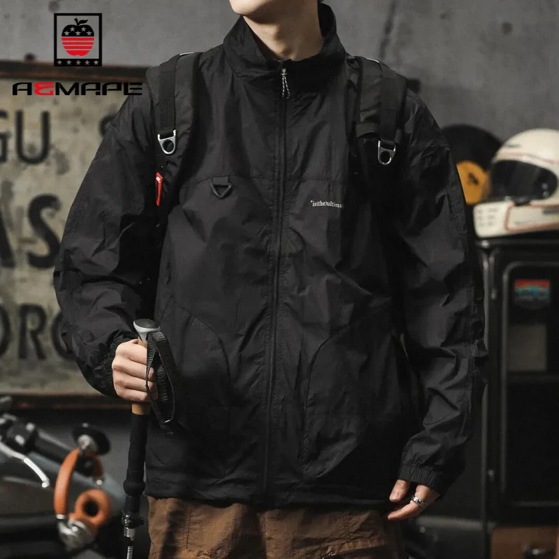 美式潮牌upf50防晒服男新款夹克外套 韩版速干衣户外凉感冲锋衣服