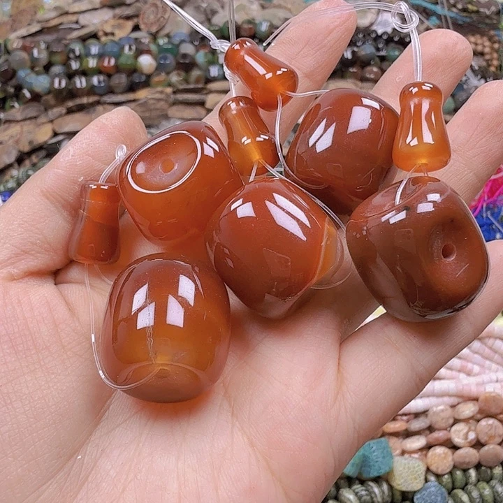水晶珠宝半成品未镶嵌卡20红玛三通一个