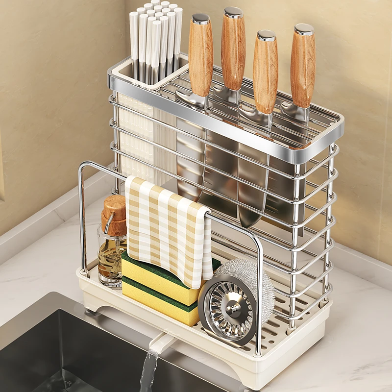 厨房刀架置物架2025新款台面多功能菜刀筷子笼砧板一体刀具收纳架