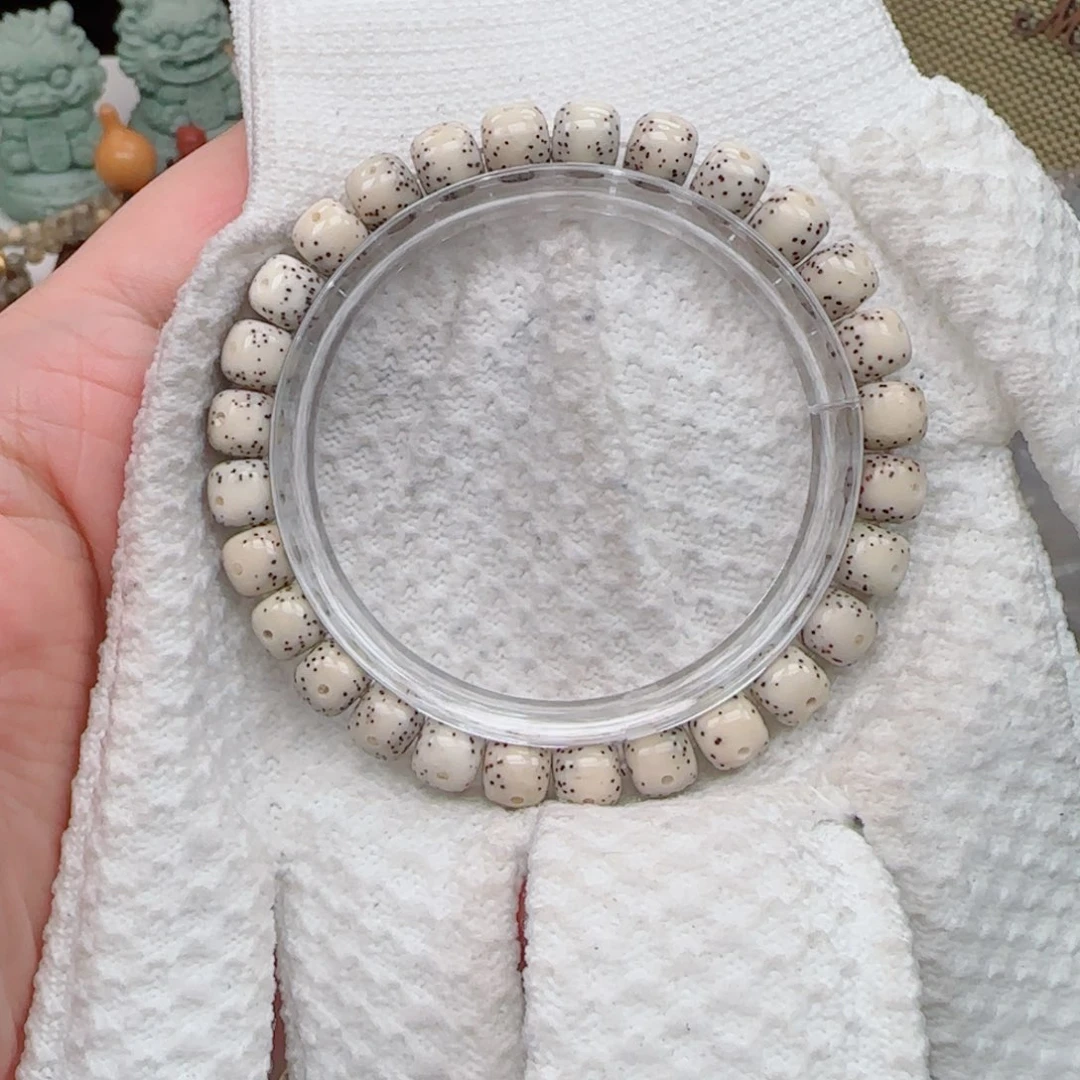 星月菩提手串骨瓷白大眼睛8*7