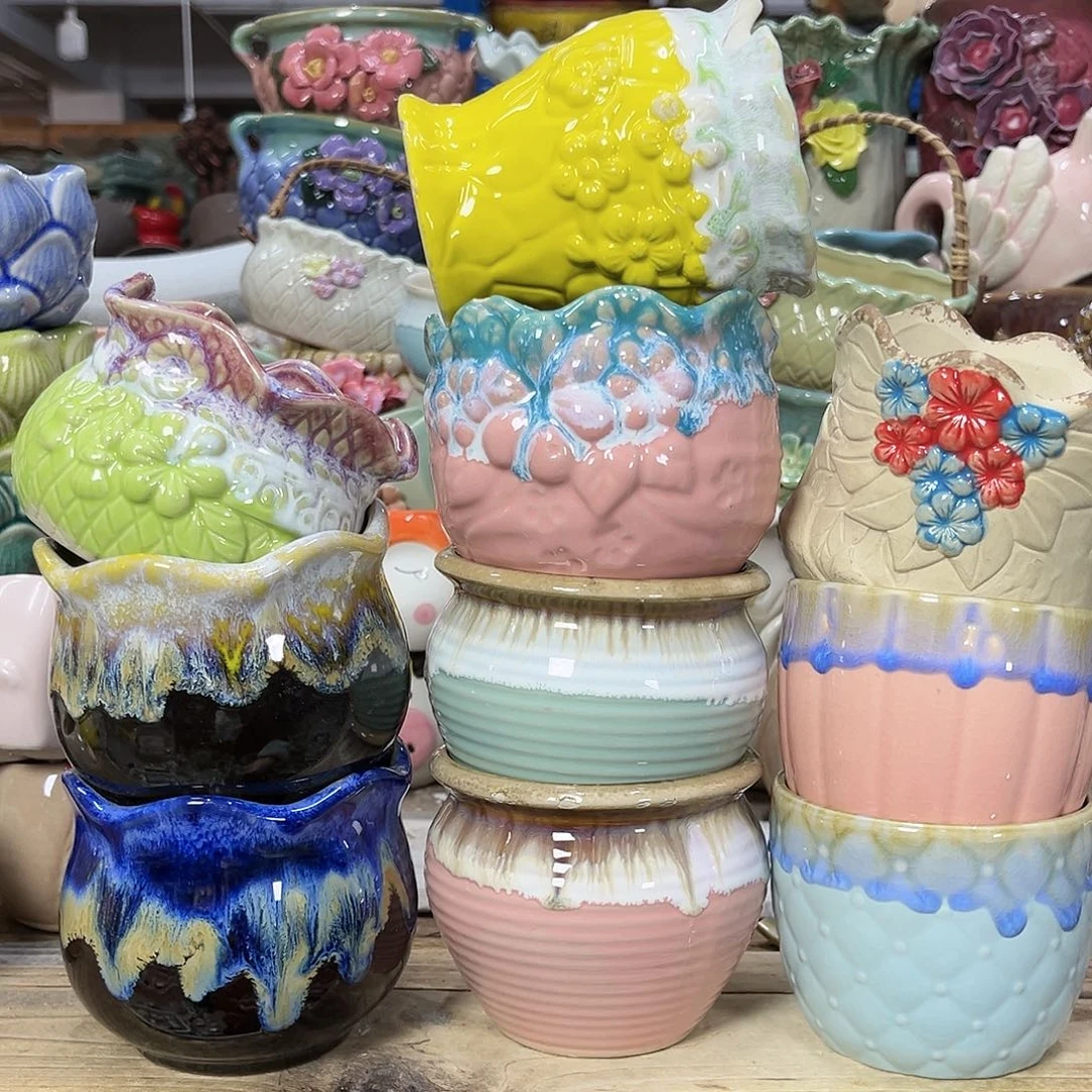 陶瓷陶瓷花盆特价上新口8-10厘米