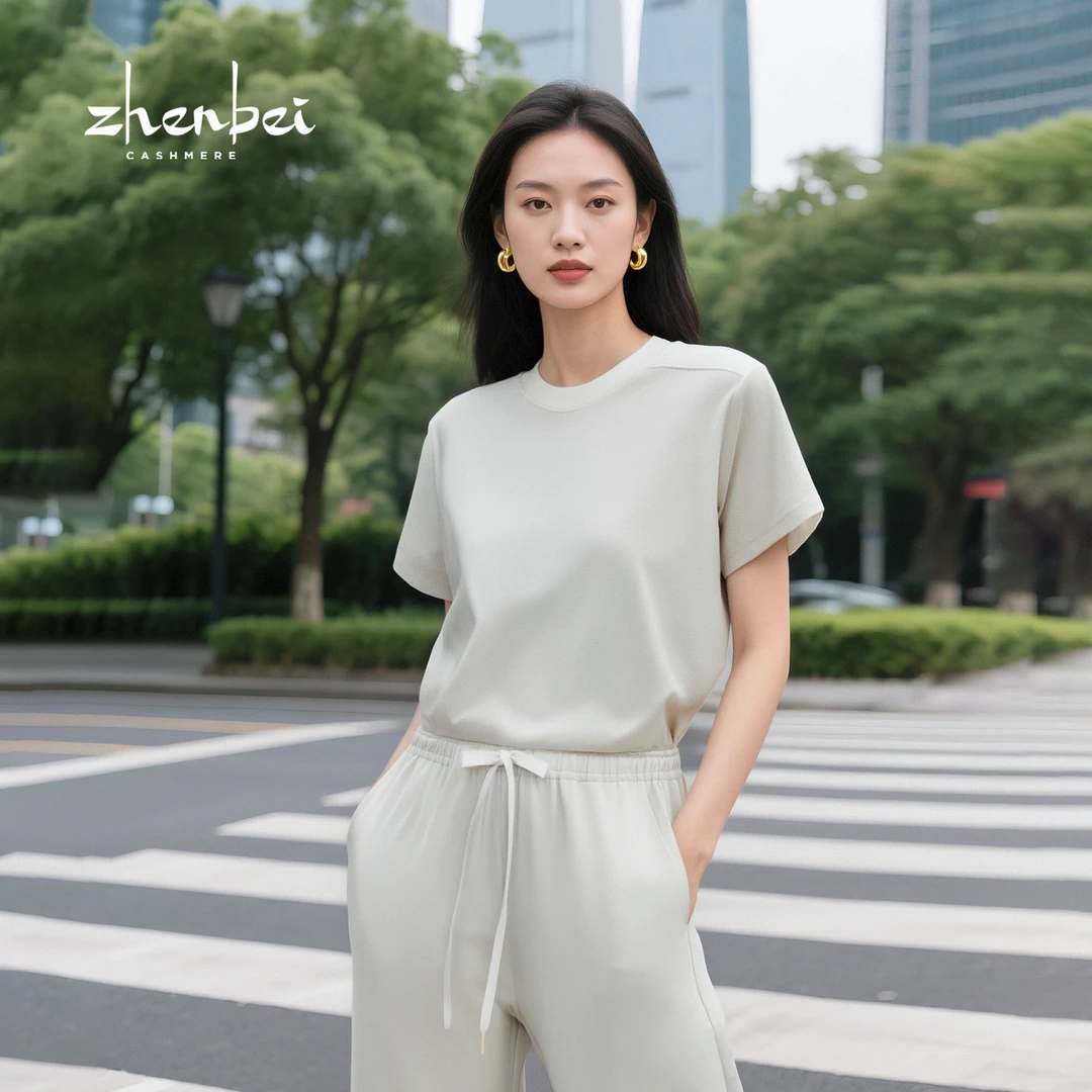 春夏新品 无界纯色松弛感宽松休闲百搭T恤/BJ25103