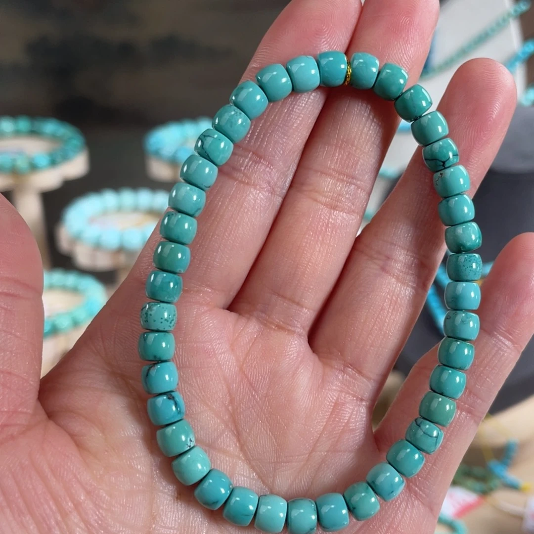 绿松石未镶嵌套链5+精品玉化直切手串