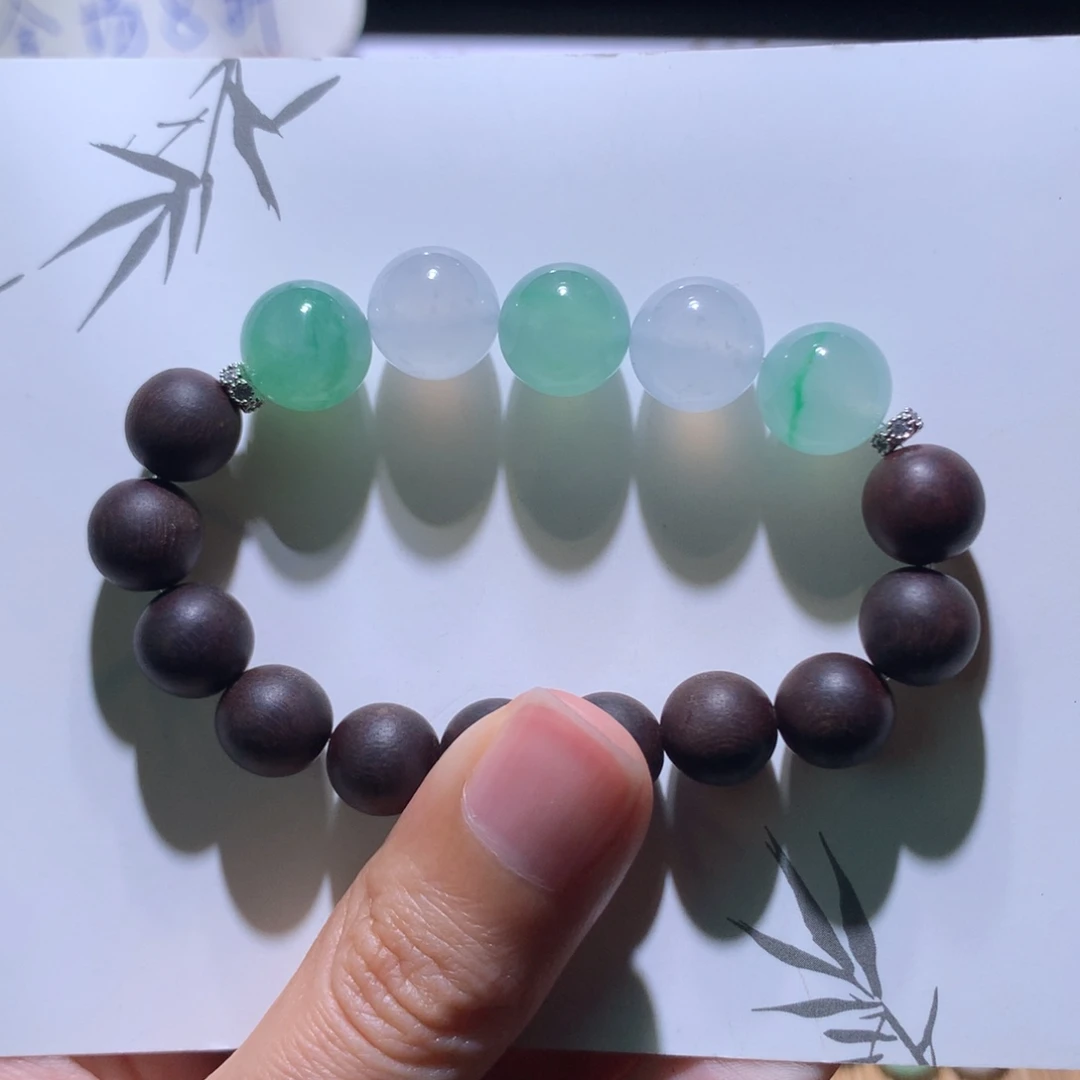 散珠翡翠春水映碧半串卡11.7-12