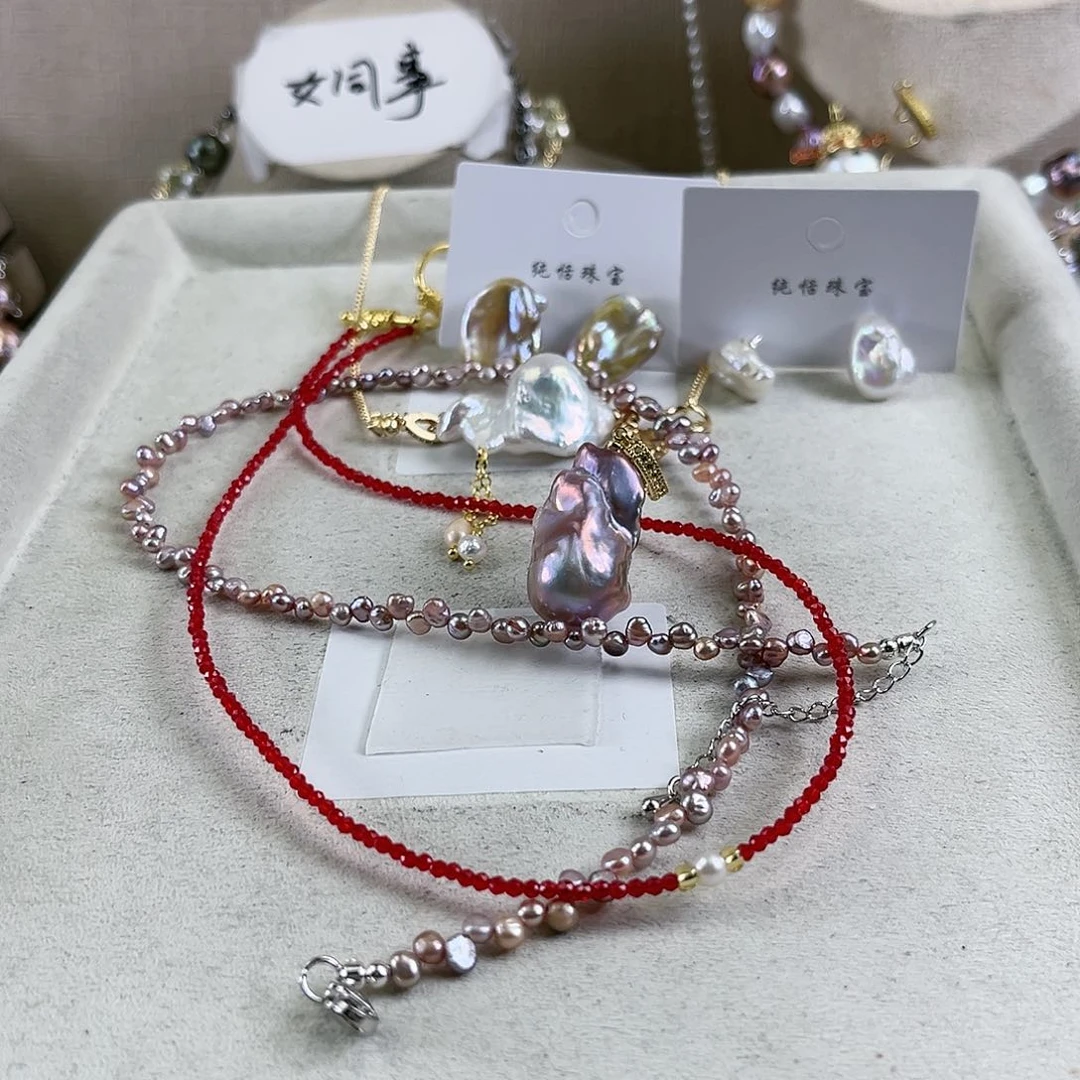 淡水珍珠套链未镶嵌v*【纯恬】