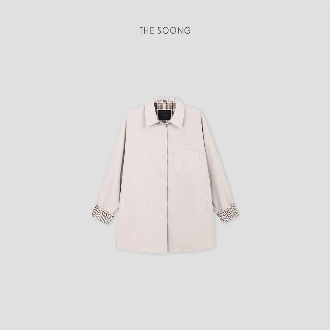 THESOONG| 间隙之光 | 棉的呼吸建筑拼接宽松夹克外套HBWT7540