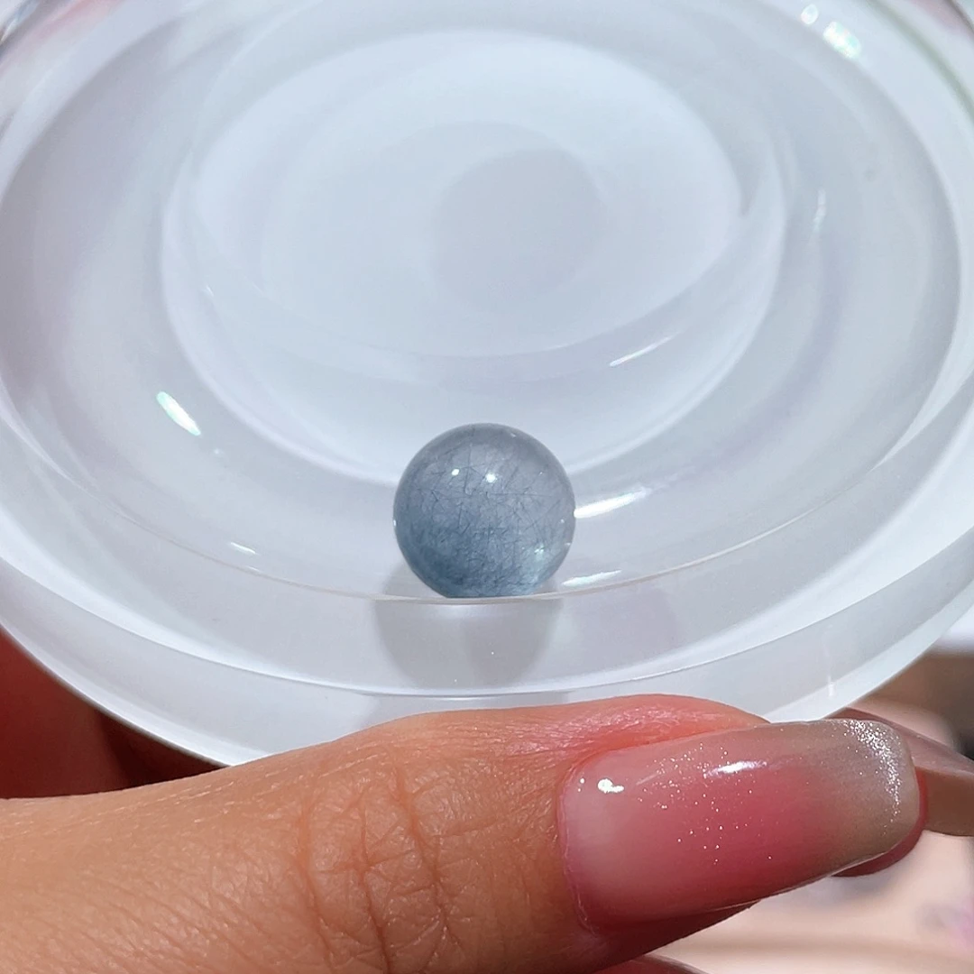 筱***ง水晶手链未镶嵌蓝钢丝单珠12m