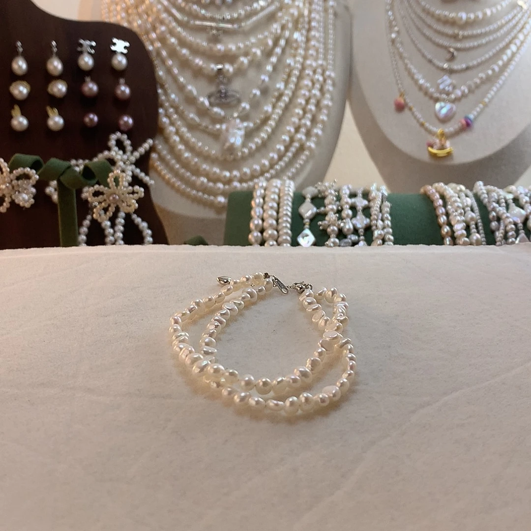 手绳淡水珍珠银S925镶嵌