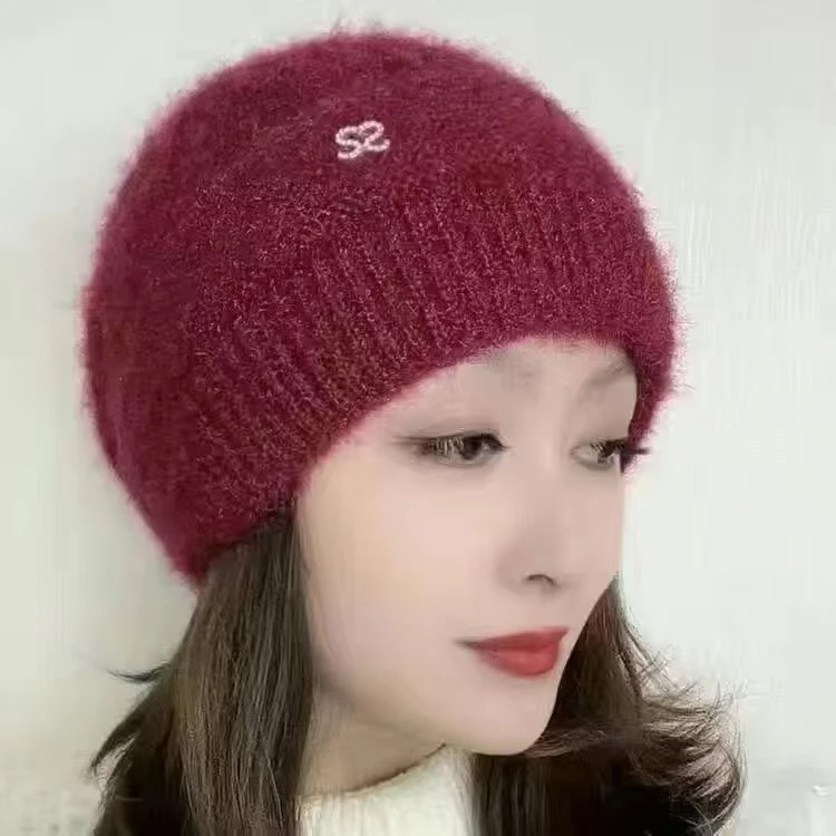 秋冬季松鼠绒双层加厚针织百搭堆堆蓓蕾女士帽子时尚韩版防寒冷帽