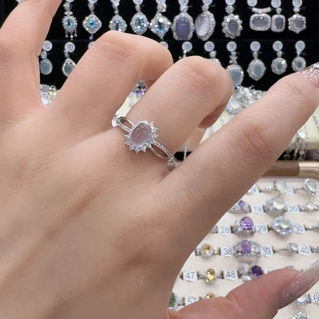 银S925镶嵌戒指芙蓉石