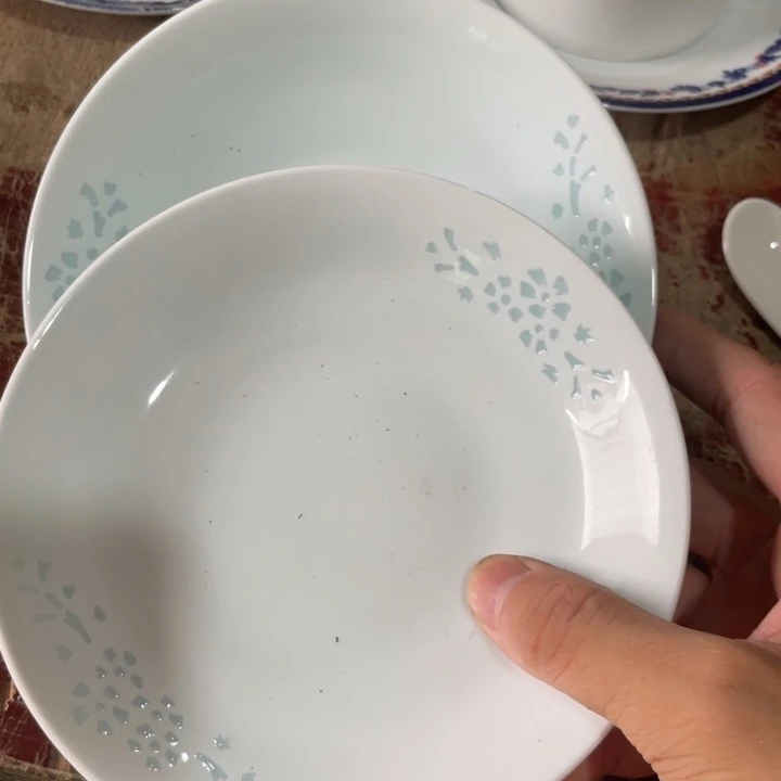 瓷片陶瓷陶瓷6英寸青釉2个玲珑