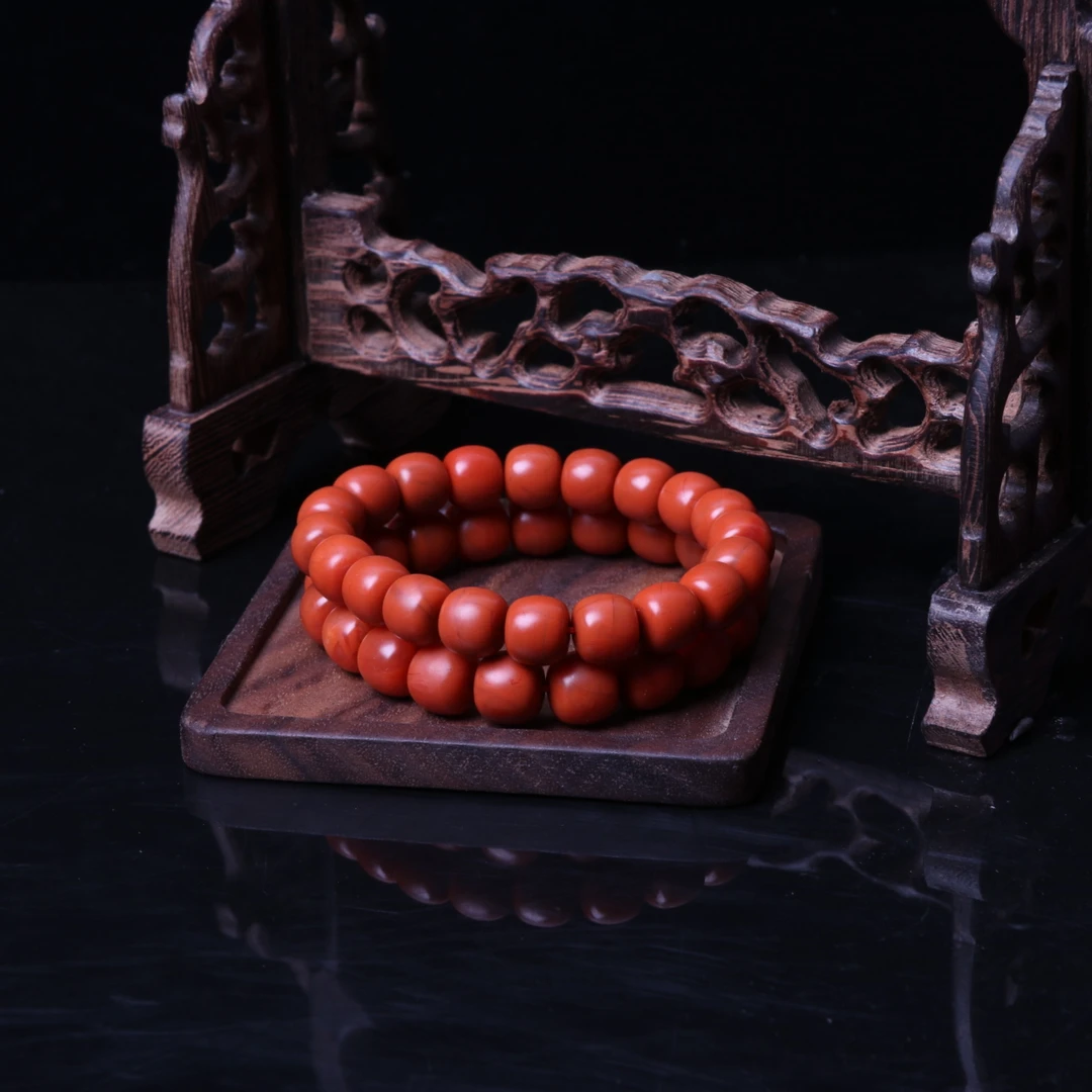 精美五岔路南红玛瑙11mm左右老型珠手串一条n512（多样性发其一）