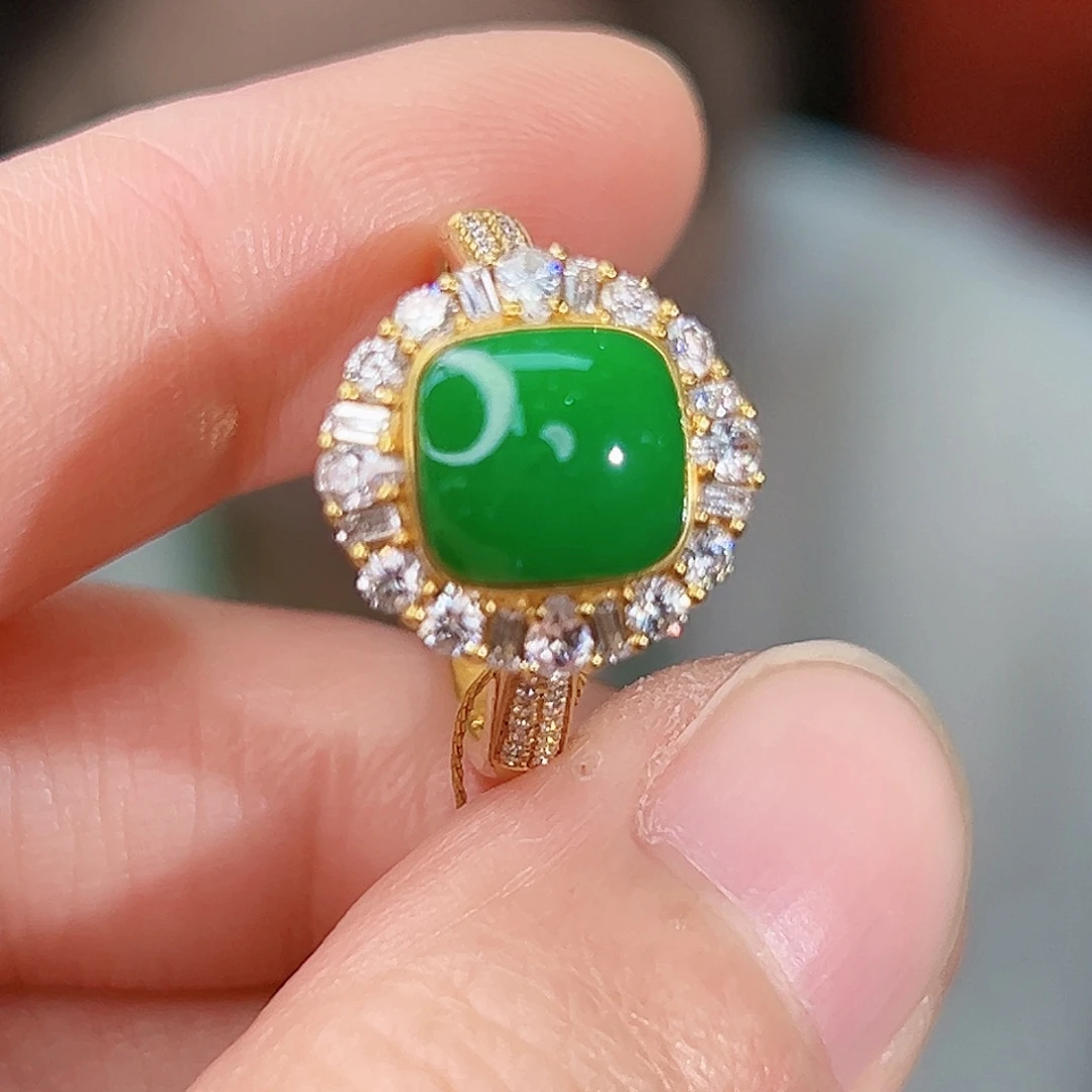 绿松石18K金镶嵌珠宝奇石
