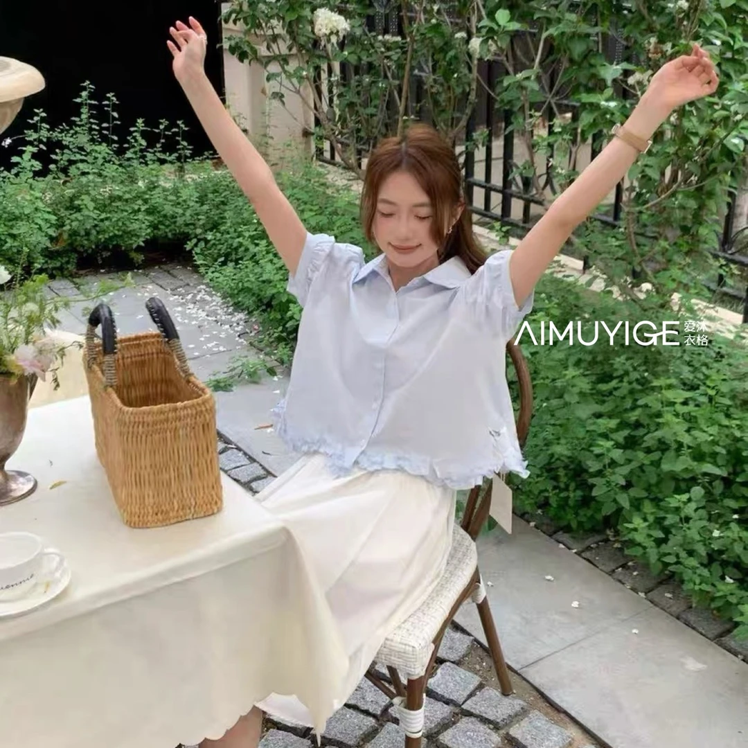爱沐衣格夏季休闲时尚百搭衬衫