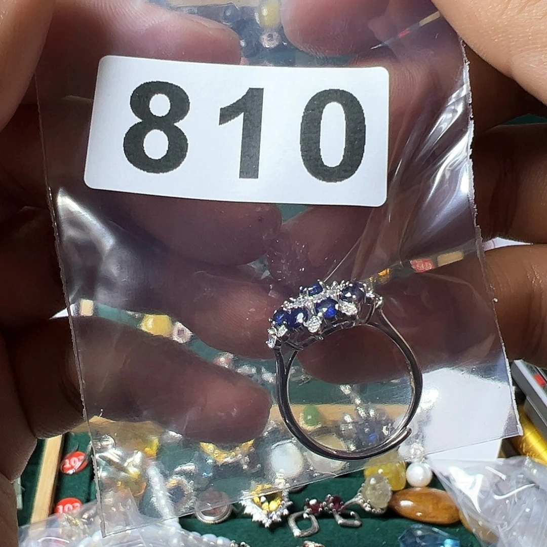 石英质玉戒指银S925镶嵌?***念