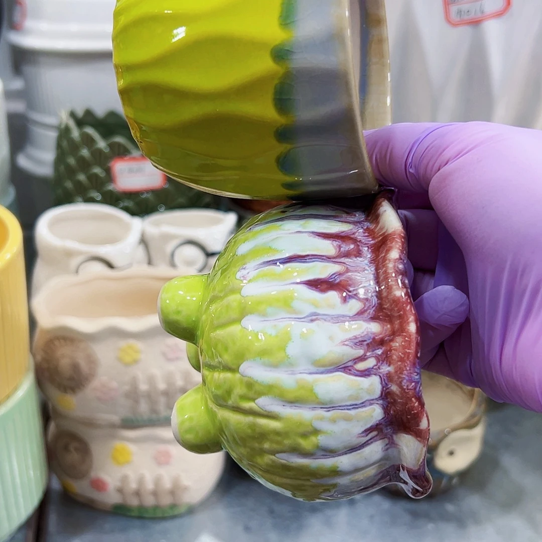 有孔外贸尾单陶瓷花盆凑单10米包邮