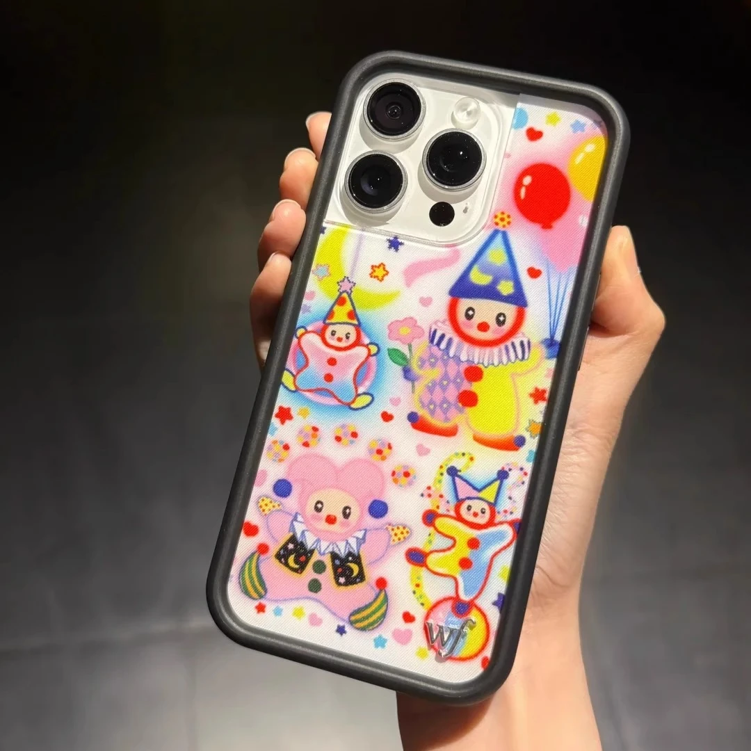 Wildf红色小丑派对星星乐园手机壳适用苹果16/15/14/13/por/Max