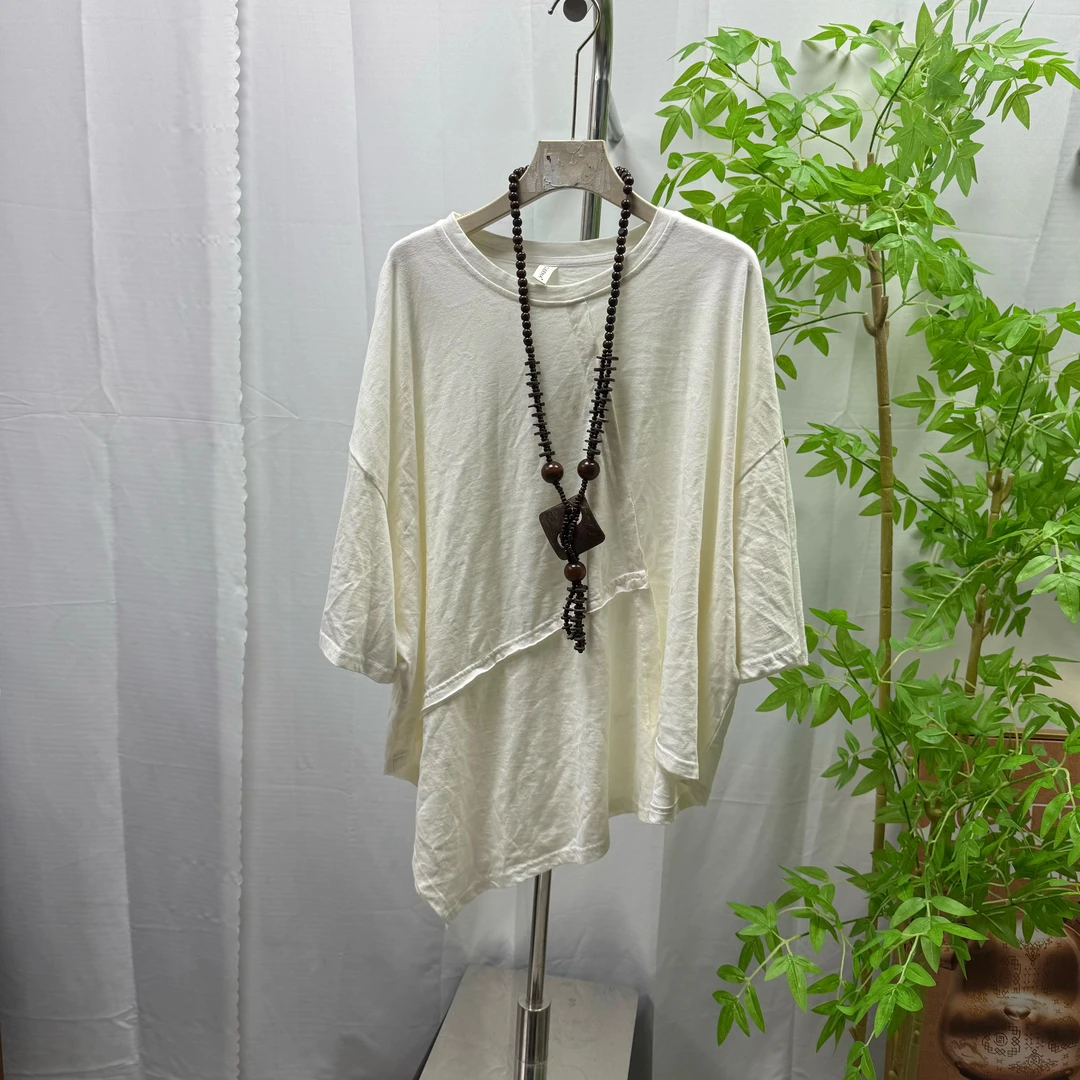 白色针织时尚休闲百搭夏季宽松圆领（实体福袋）