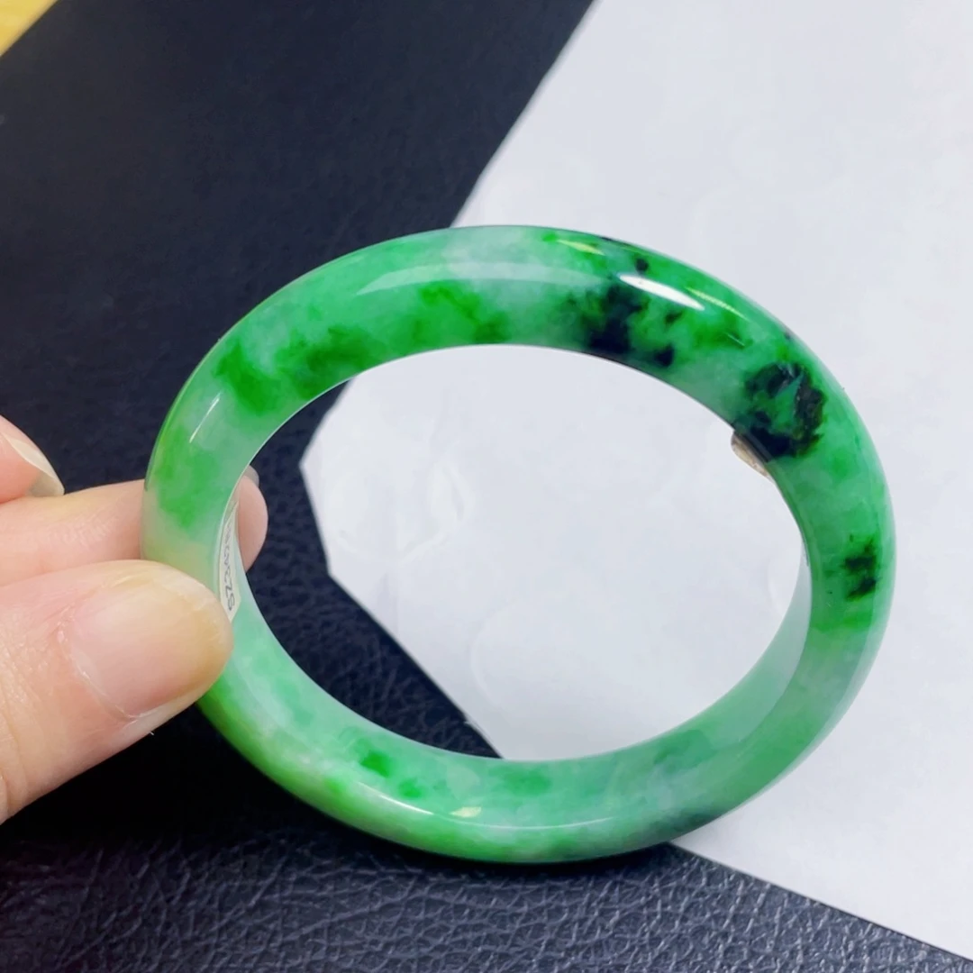 翡翠手镯未镶嵌53圈有纹买断不退换