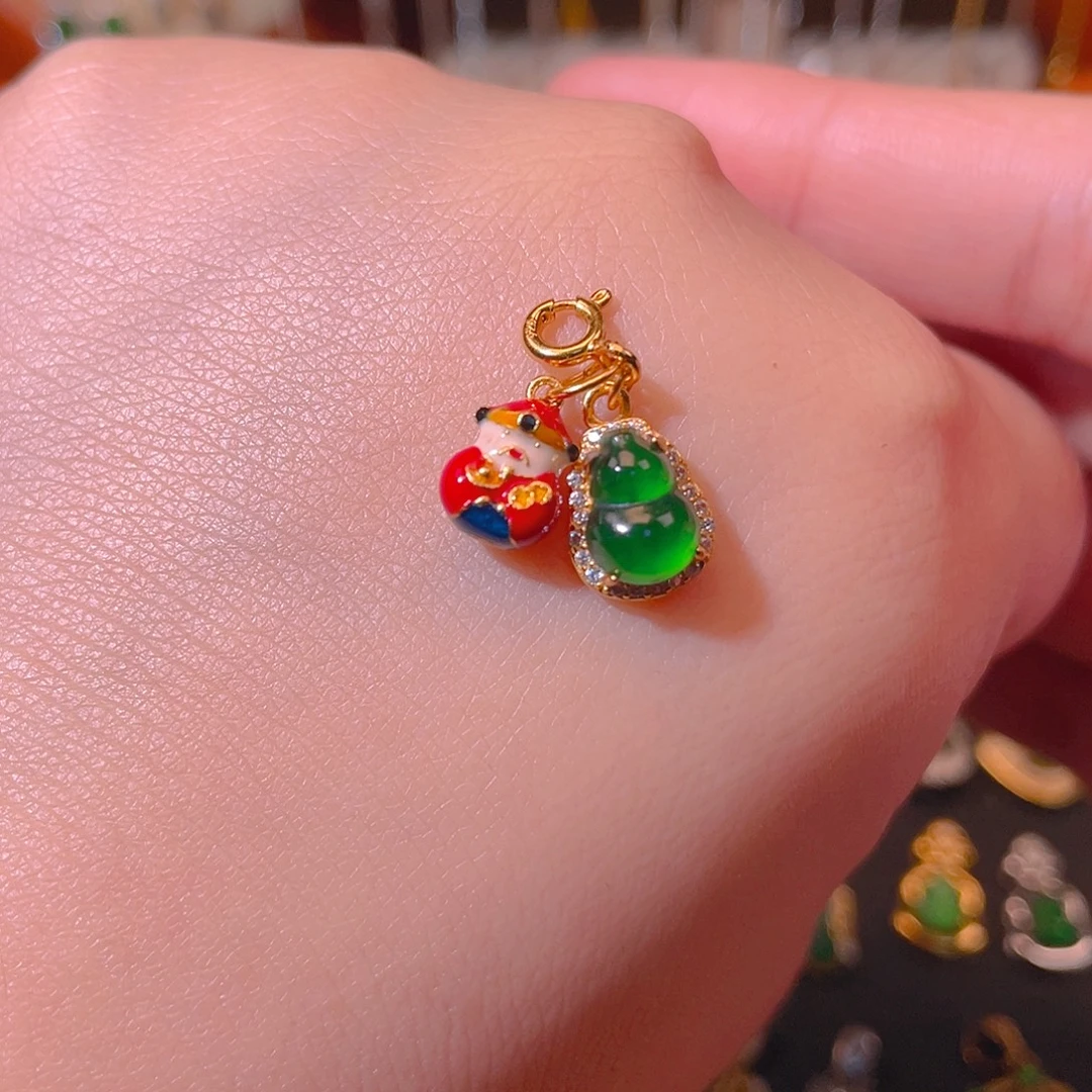 翡翠银S925镶嵌吊坠(不含链)