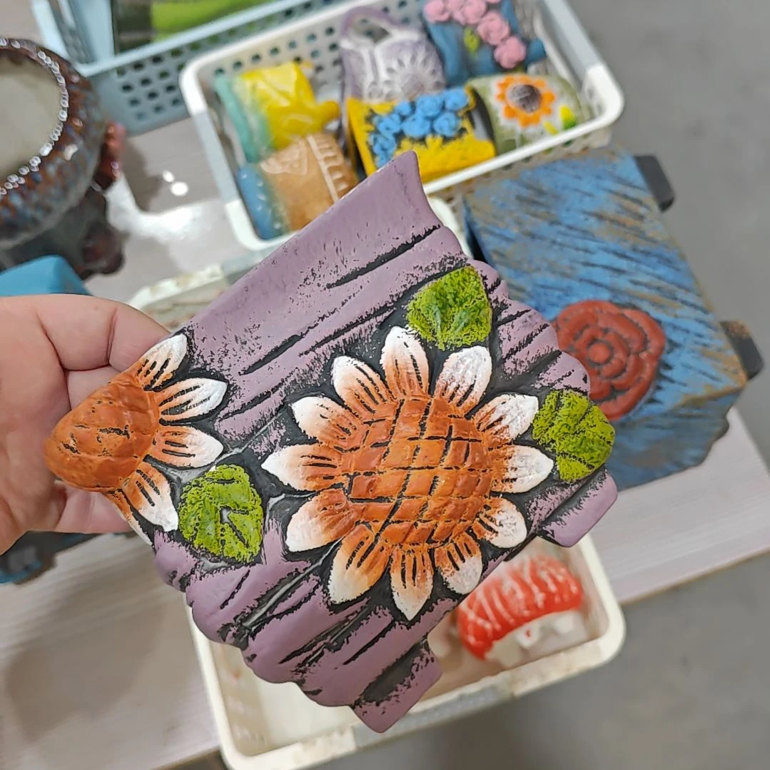 陶吸水透气的白陶花盆凑满12发货