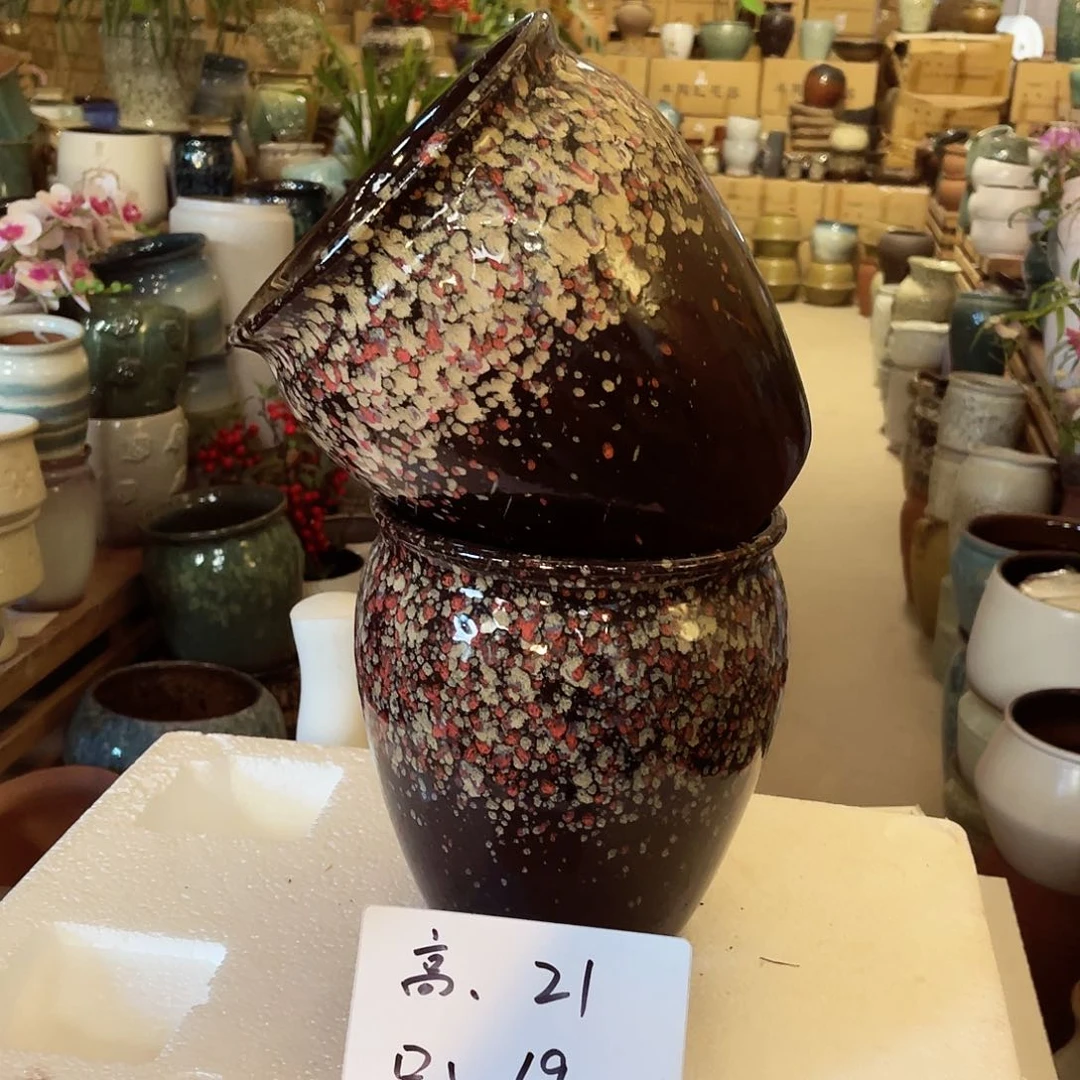 紫砂花盆高度21口径19