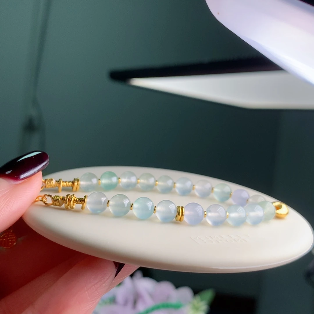 足金镶嵌手链翡翠手链