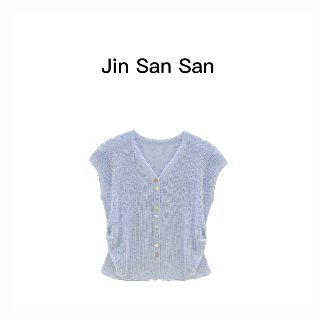 金三三【彩虹桥】2025春夏新款时尚亚麻天-丝休闲上衣毛衣H2377