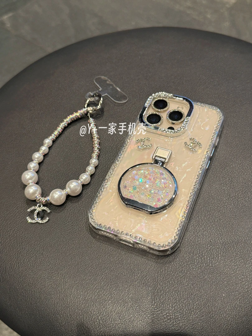 流沙香水瓶支架适用于苹果17promax手机壳iphone16/15/14贝壳纹13