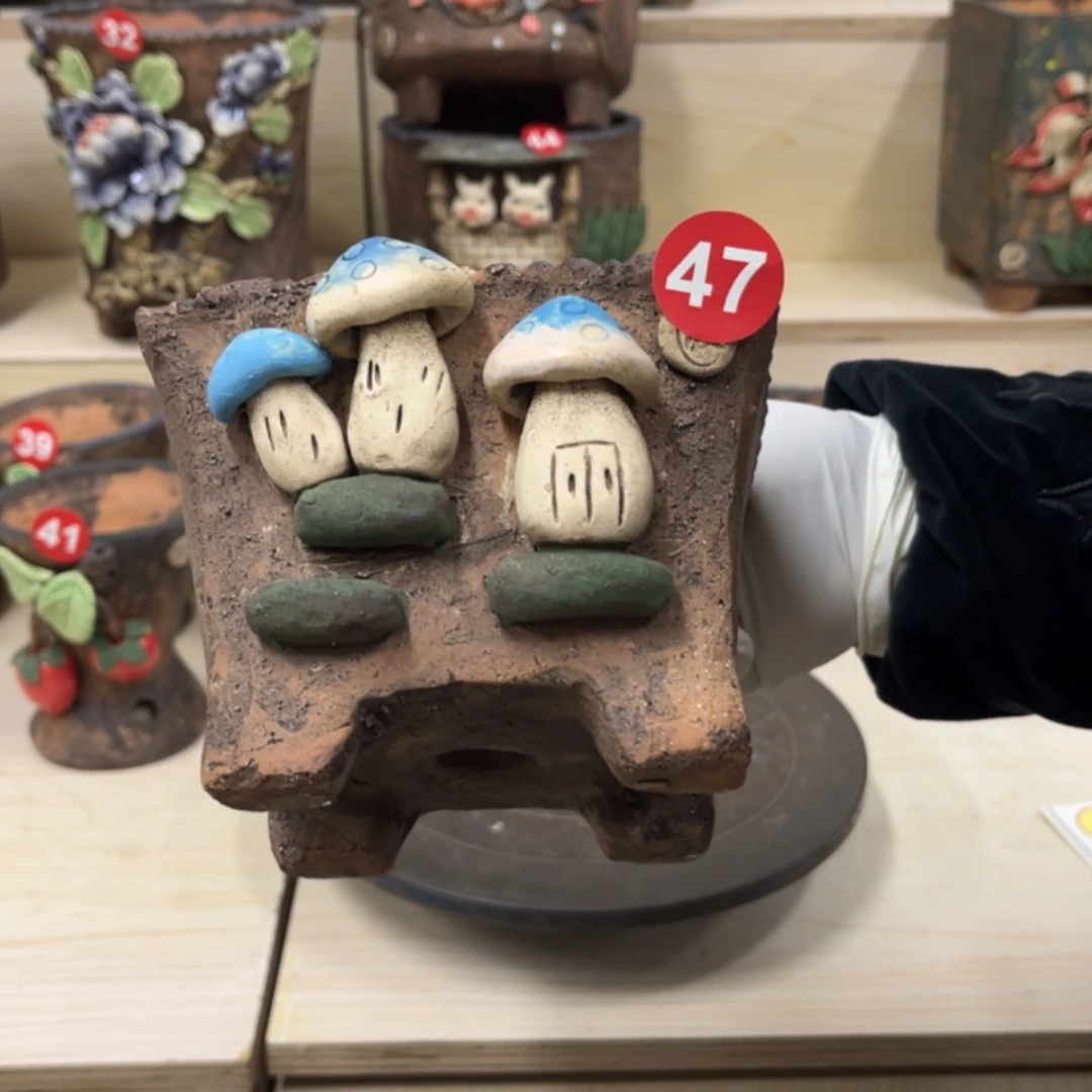 【闪购商品】紫砂花盆47号内口12×11.5脚高10.5