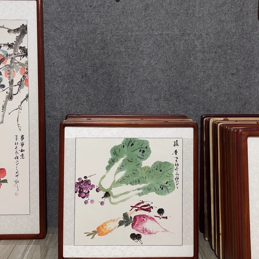 国画书画作品带框63×63