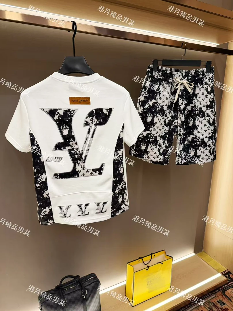 男士夏季新款轻奢休闲百搭修身时尚套装K131
