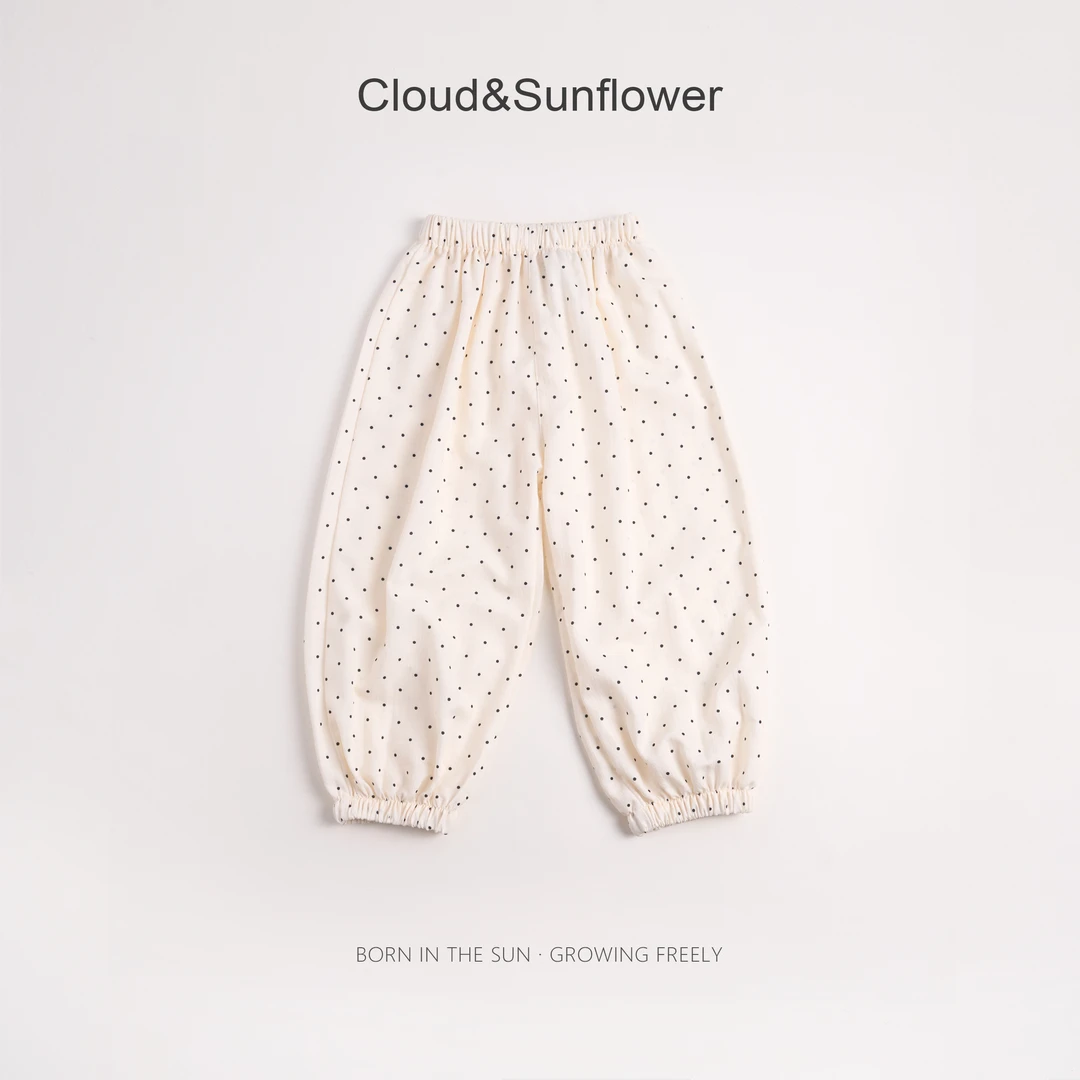 【云朵小葵】女童夏季满印波点休闲束脚裤1113863