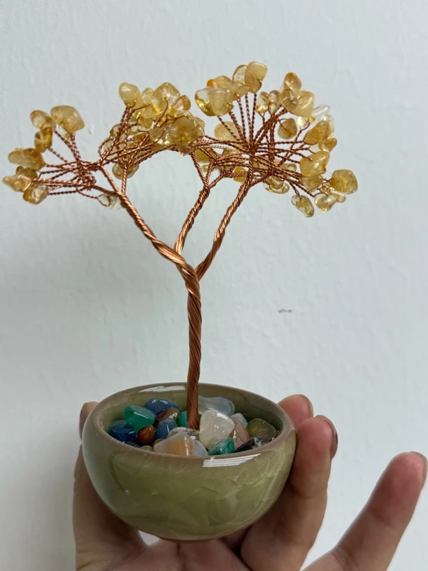 小马珠宝天然水晶树摆件