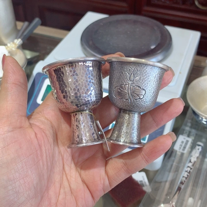 足银999茶杯酒杯2个25容量左右