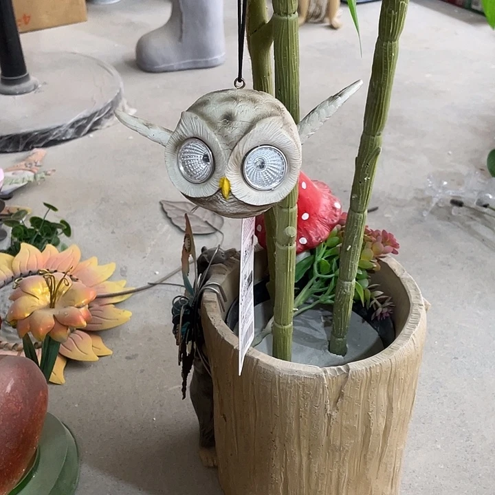 树脂秋千猫头鹰挂