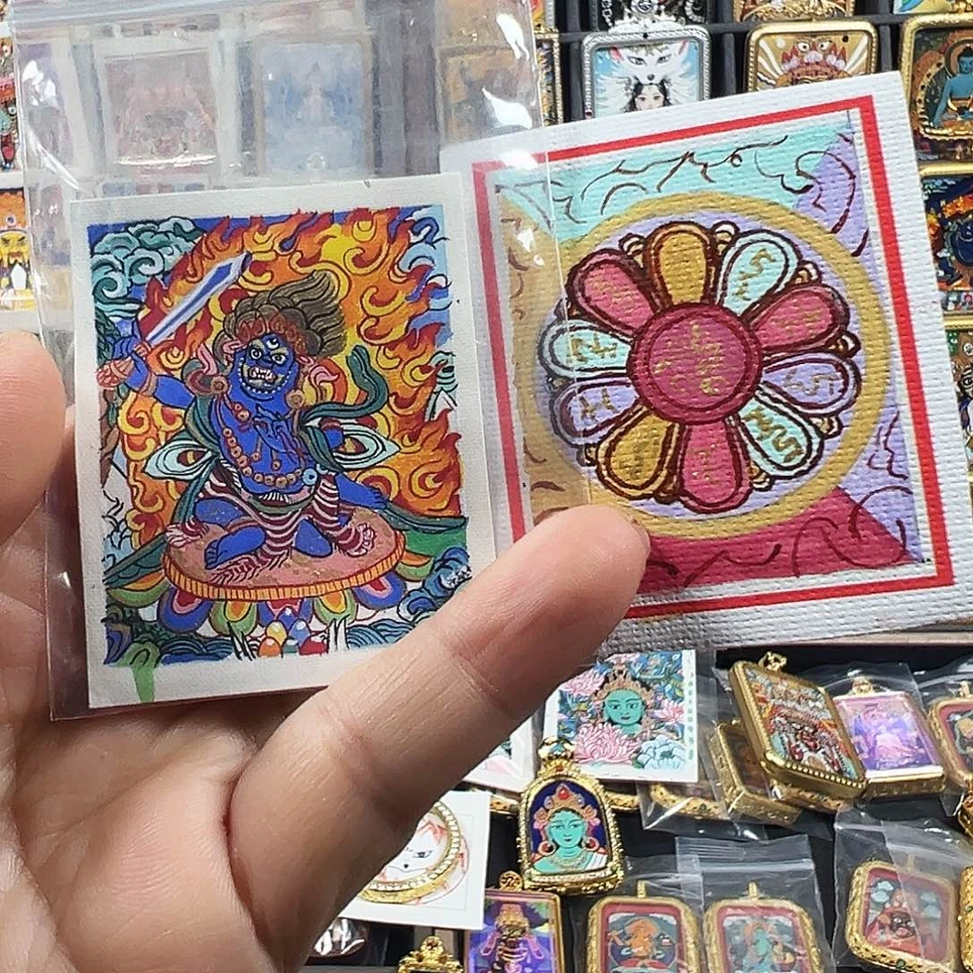 你***.吊坠不动纯手绘加绿度母双面