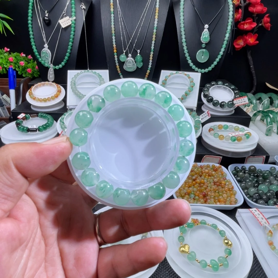 石英质玉（非洲翠）未镶嵌手串