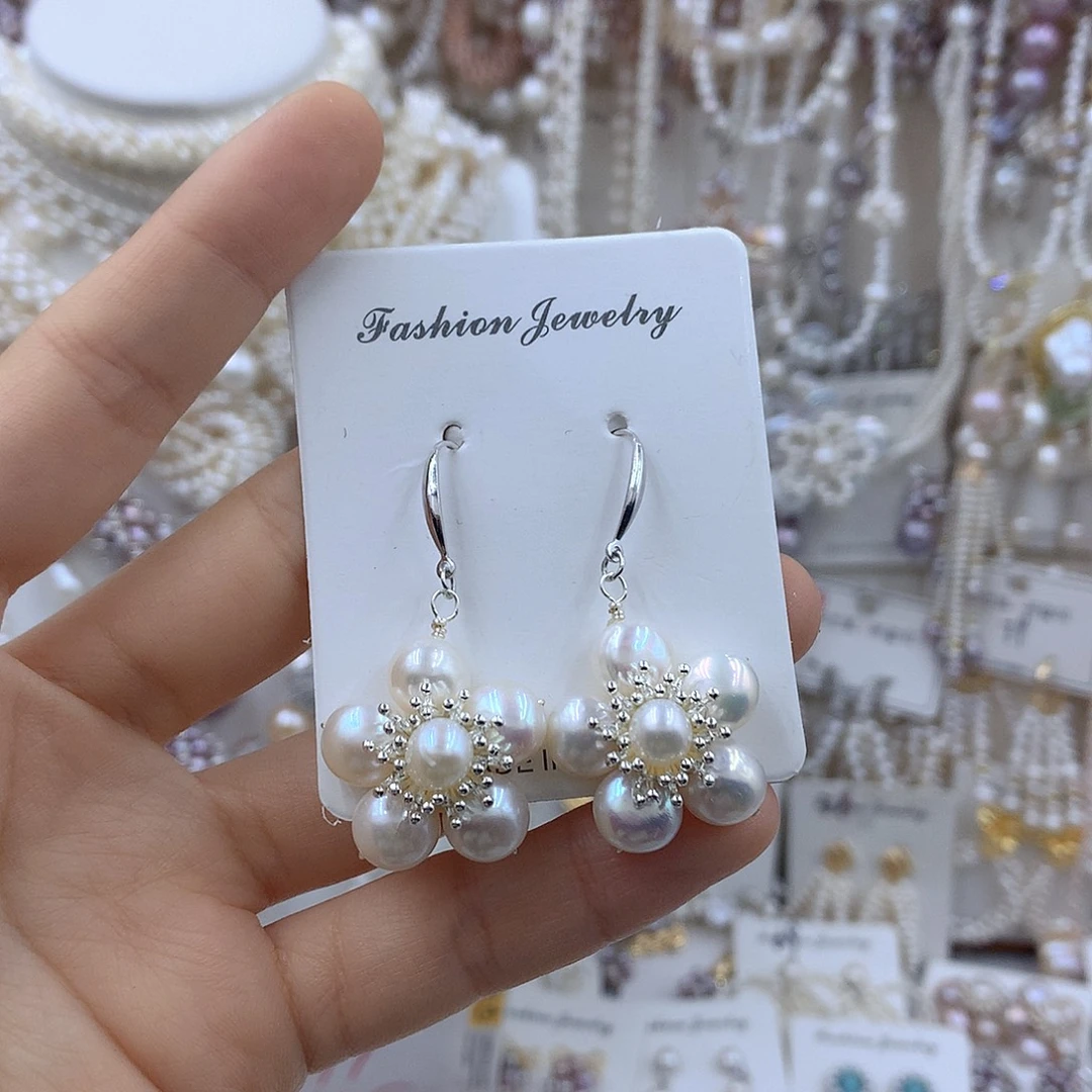 淡水珍珠项链耳饰银S925镶嵌