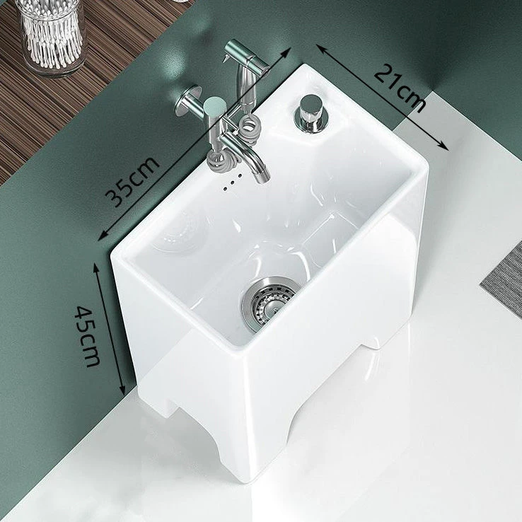 2025款窄小号家用阳台卫生间高脚拖把盆小号扁长拖布池陶瓷墩布池