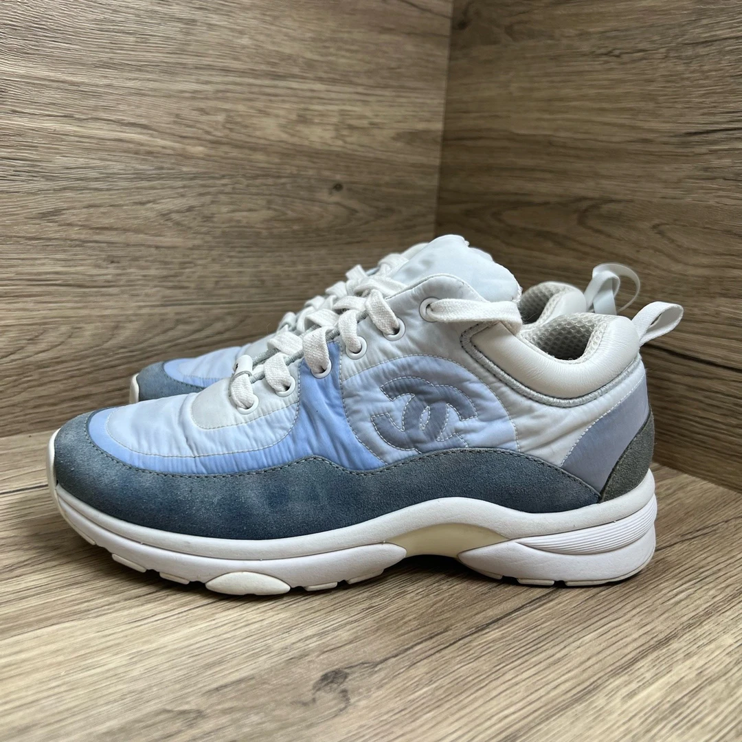 95新 Chanel/香奈儿 白蓝扎染运动鞋 36码/95新/无配件