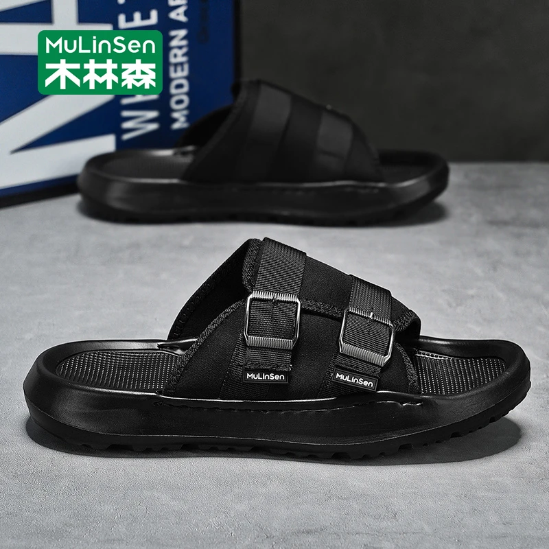 木林森拖鞋男2025新款夏季防滑休闲沙滩鞋男开车两用外穿一字凉拖