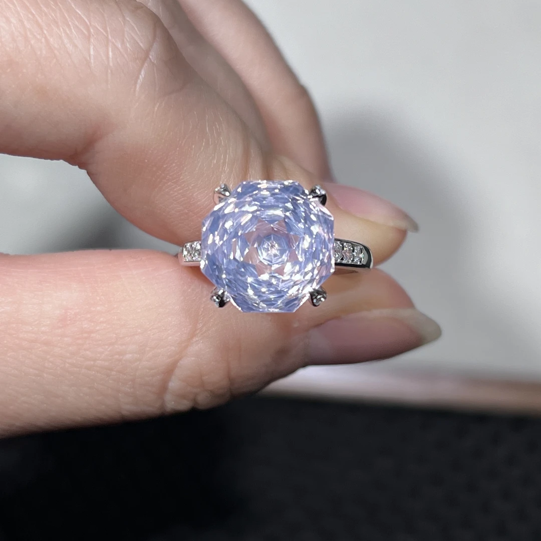s925薰衣草紫水晶戒指6.3ct