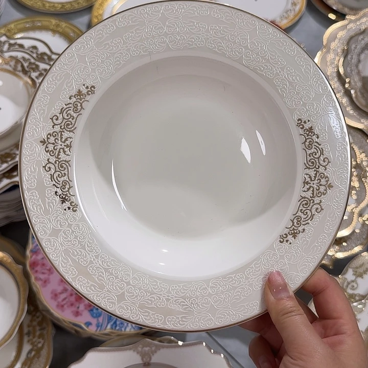 淡****瓷8.5英寸法式草帽盘4个