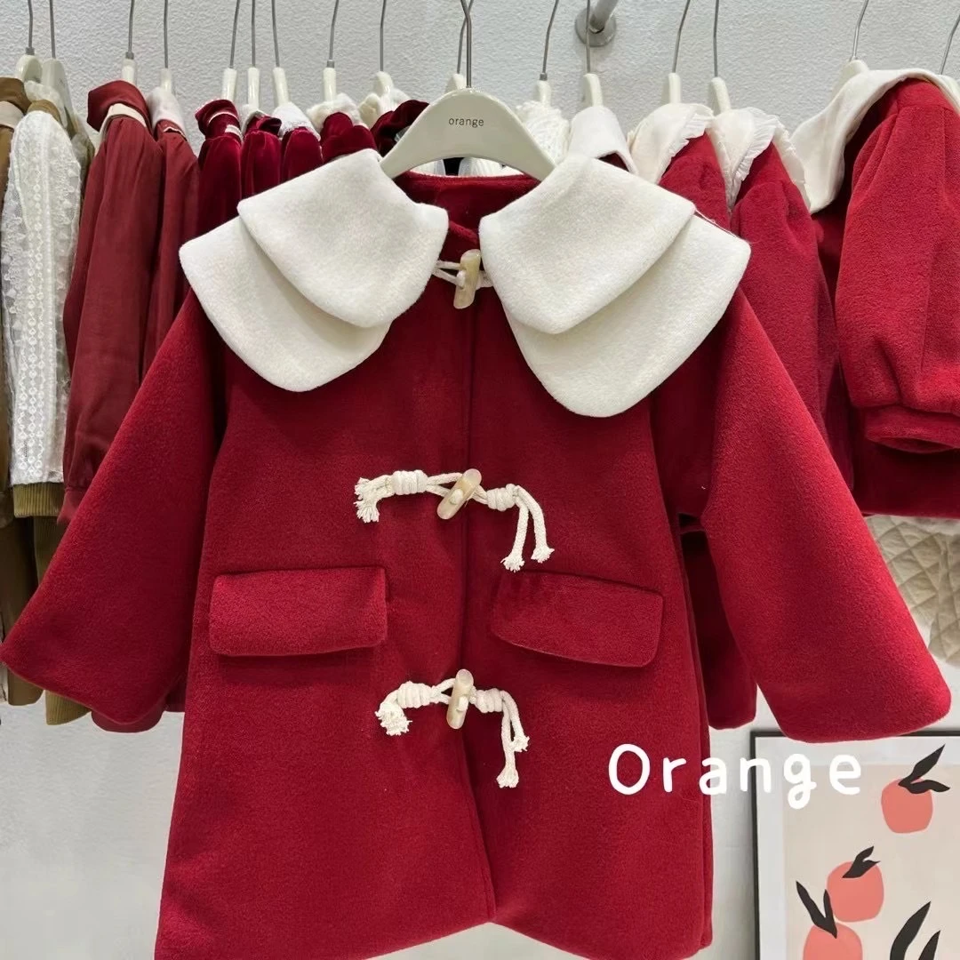 241679 女童冬季韩版年款披肩百年服长袖洋气百搭呢大衣