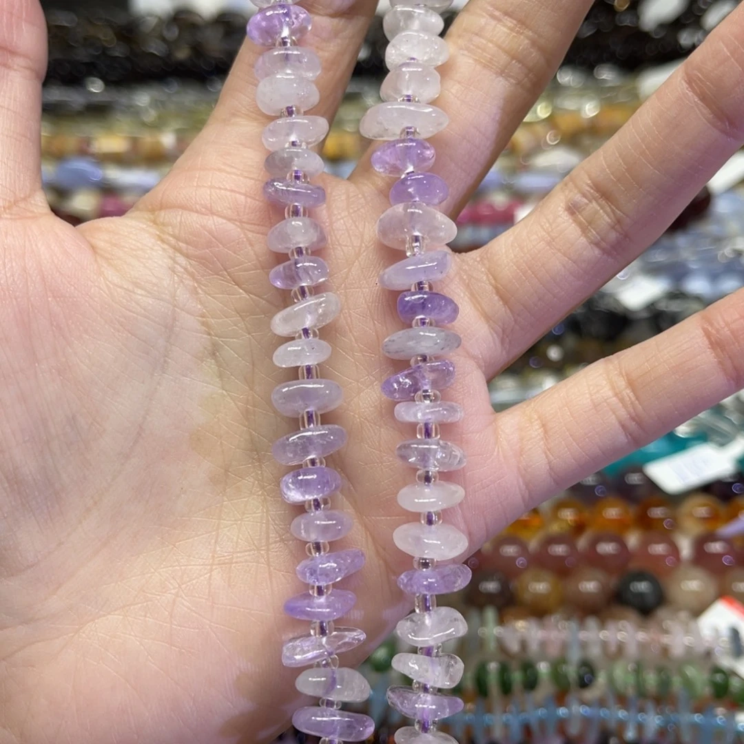 玛瑙/玉髓散珠天然紫水晶卡11➕长条38厘米