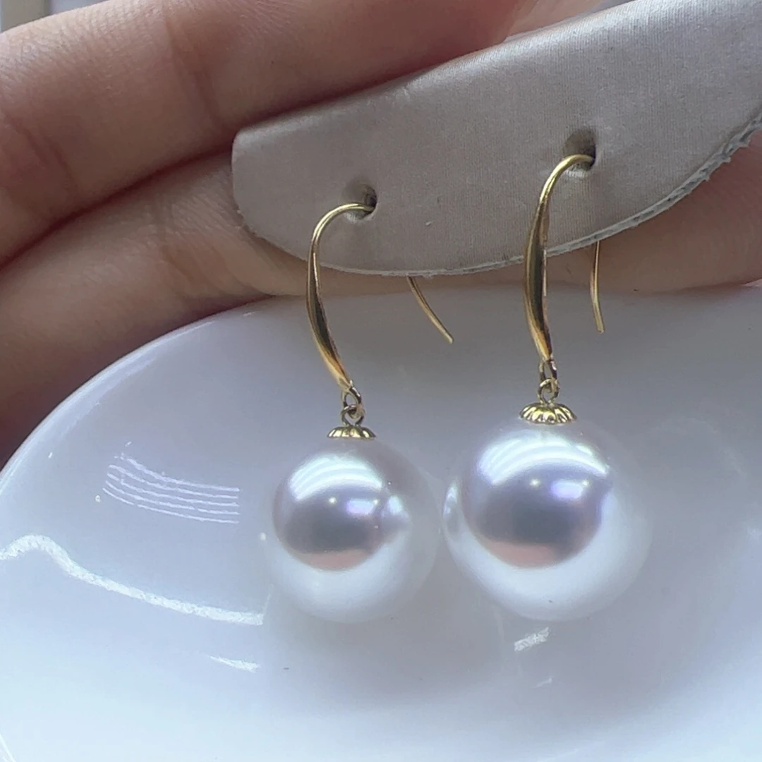淡水珍珠耳饰18K金镶嵌
